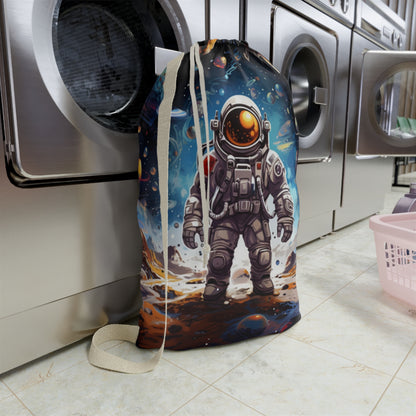 Galactic Voyage: Astronaut Journey in Celestial Star Cosmic Exploration - Laundry Bag