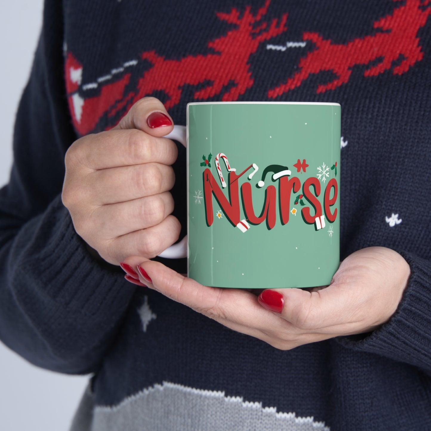 Christmas Nursing 11 oz Mug: 2023 Festive Nurse Design, Perfect Gift for Women in Nursing School