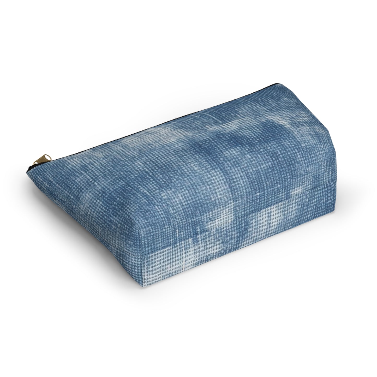 Faded Blue Washed-Out: Denim-Inspired, Style Fabric - Accessory Pouch w T-bottom