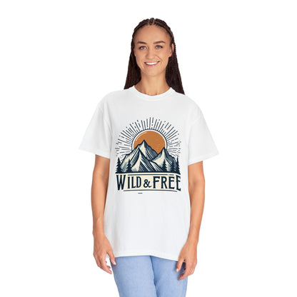 Wild and Free - Outdoor Adventure - Unisex Garment-Dyed T-shirt