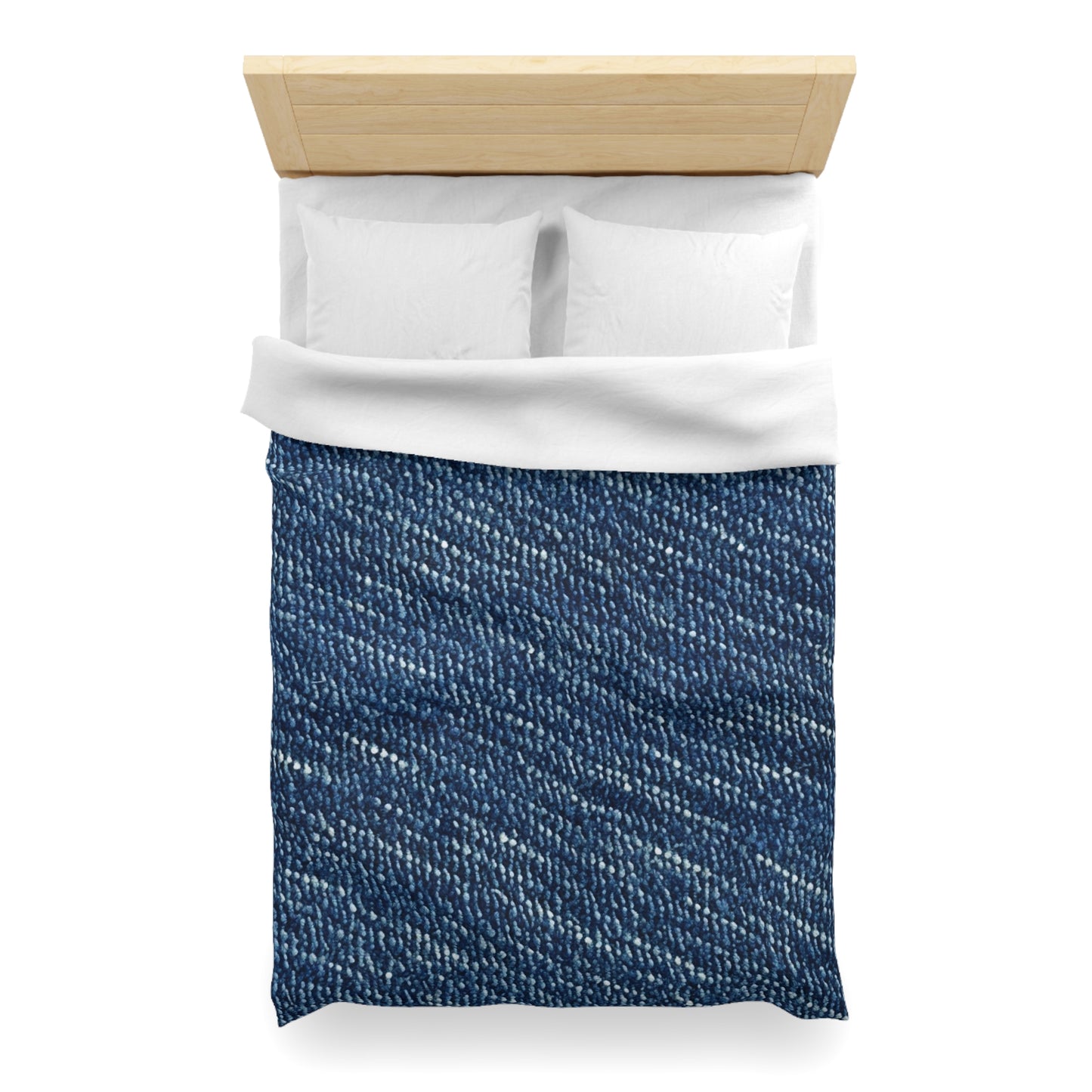 Denim-Inspired Design - Distinct Textured Fabric Pattern - Microfiber Duvet Cover