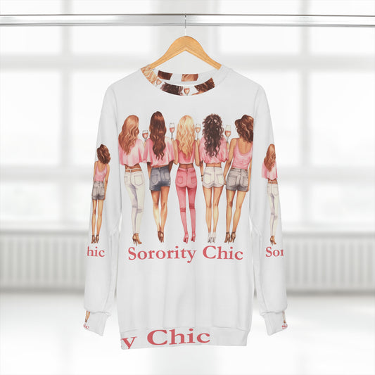 Sorority Chic Bachelorette Party Illustration - Mujeres brindando - Sudadera unisex (AOP)