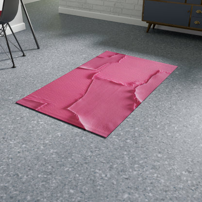 Distressed Neon Pink: Edgy, Ripped Denim-Inspired Doll Fabric - Dobby Rug