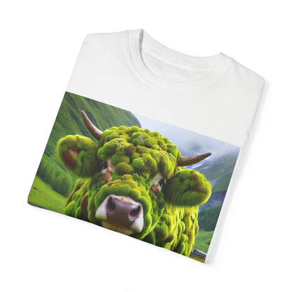 Moss Cow, Travel Gift, Unisex Garment-Dyed T-shirt