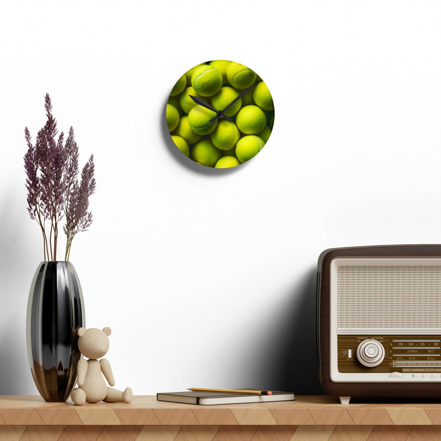 Tennis Ball Acrylic Wall Clock