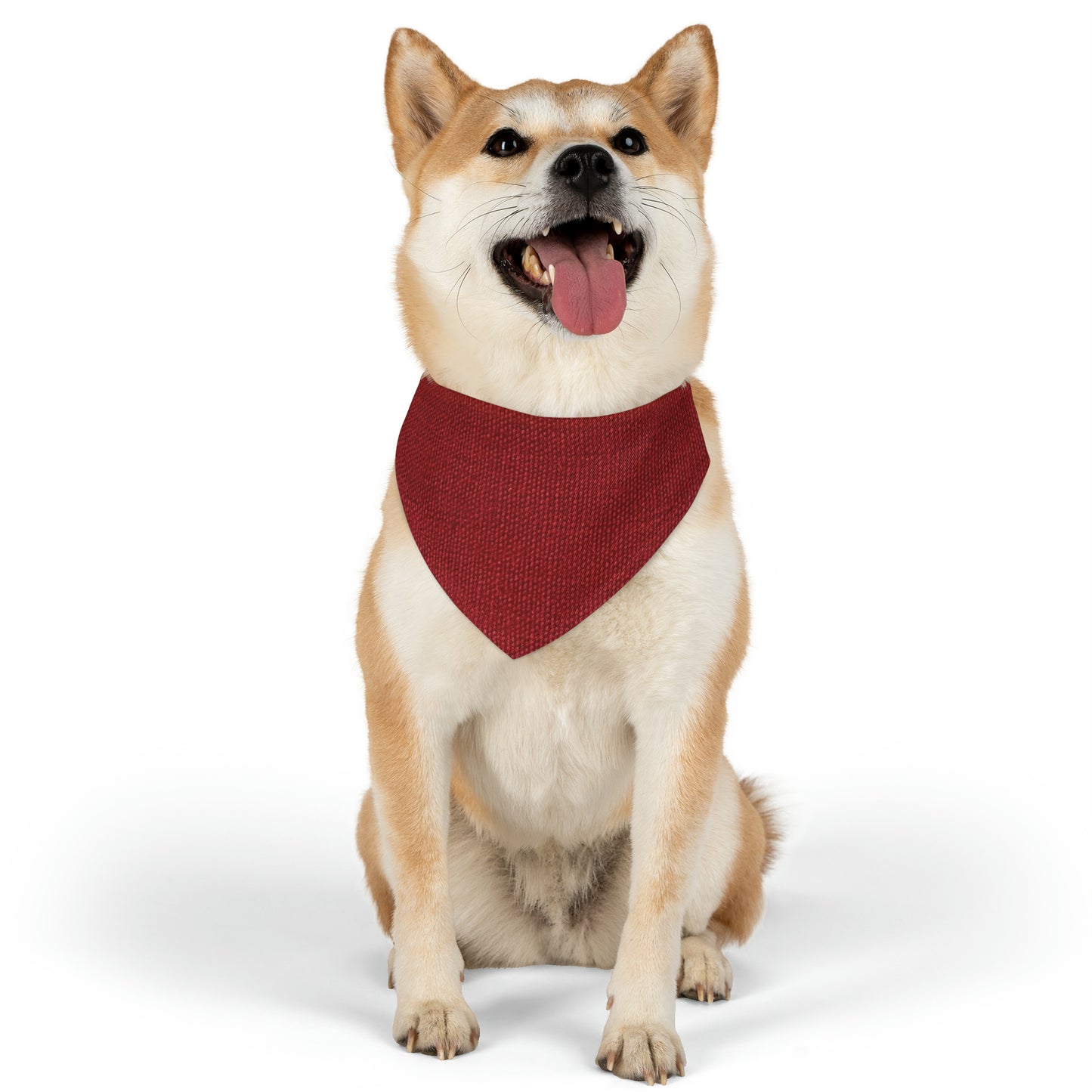 Bold Ruby Red: Denim-Inspired, Passionate Fabric Style - Pet Bandana Collar