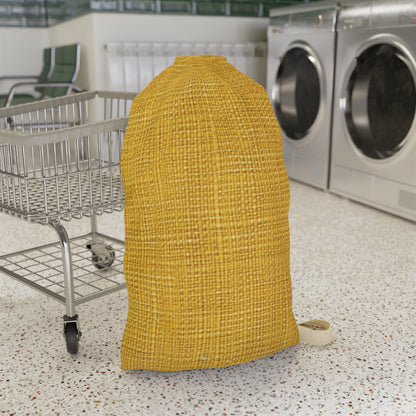 Radiant Sunny Yellow: Denim-Inspired Summer Fabric - Laundry Bag