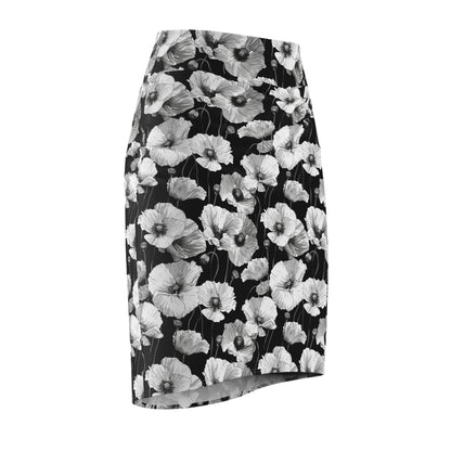 Neutral Poppy Midi Dress - Women's Pencil Skirt (AOP)