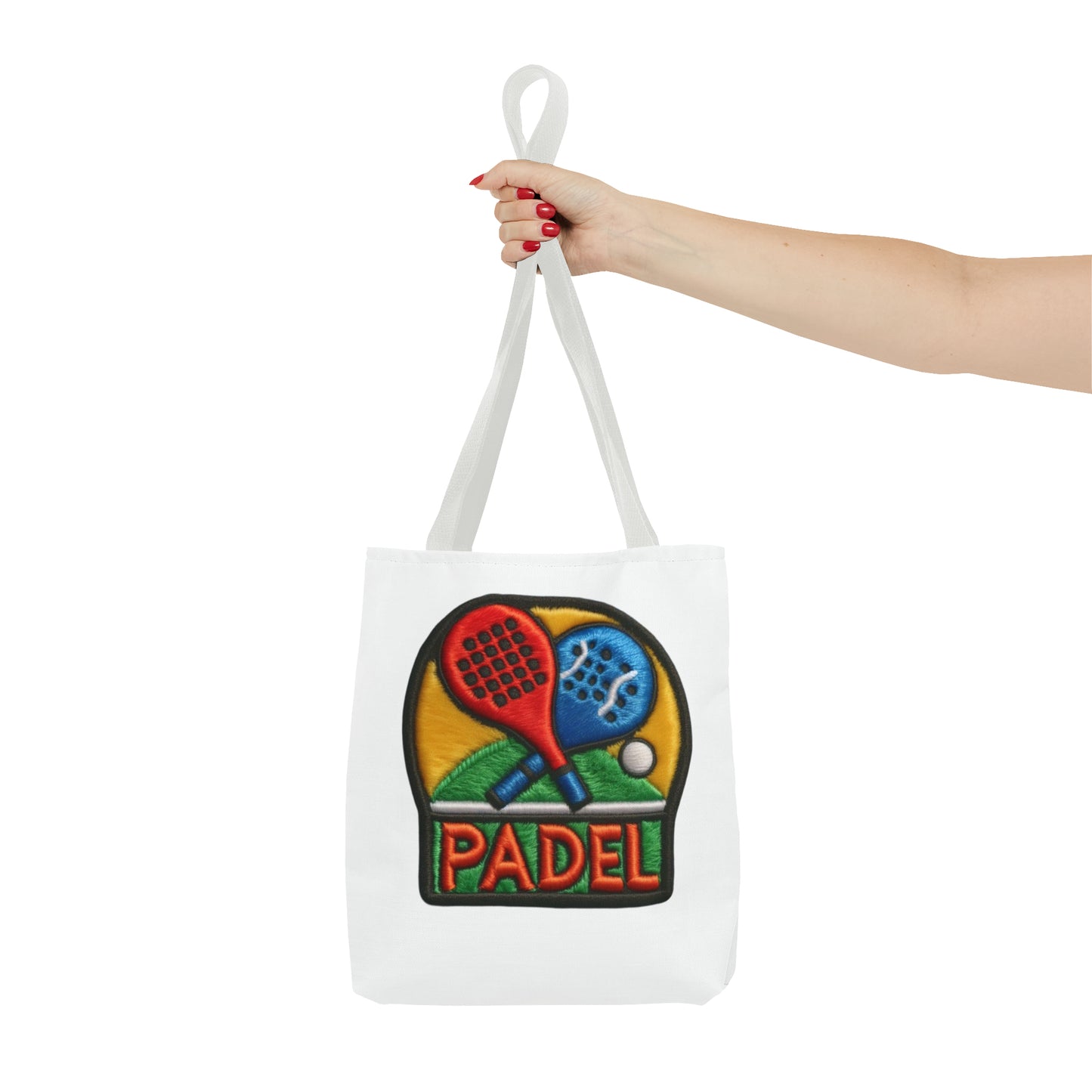 Padel Chenille Patch, Faux Graphic- Tote Bag (AOP)