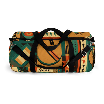 Earthy Tones Geometric Tribal-Inspired Pattern Design Duffel Bag