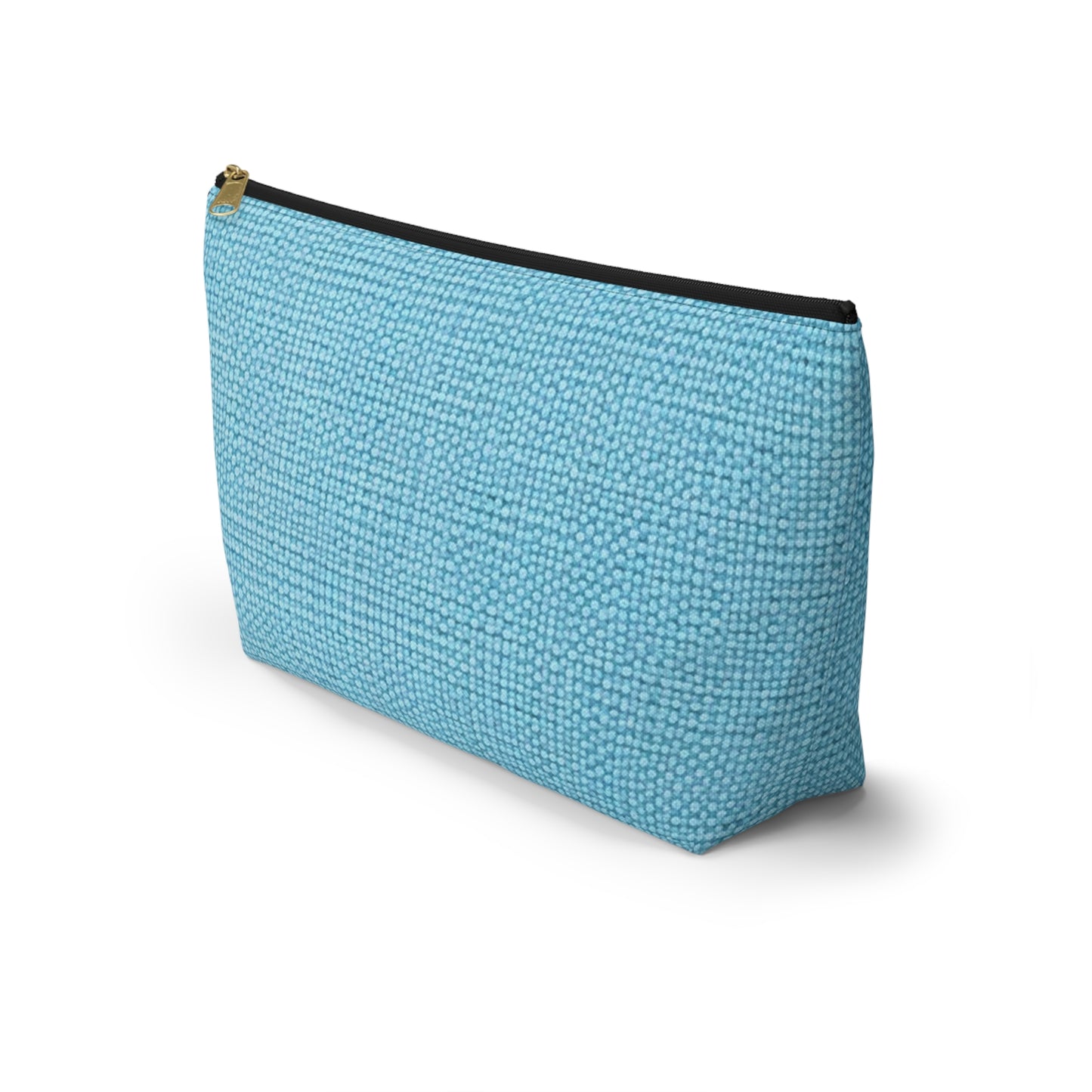 Bright Aqua Teal: Denim-Inspired Refreshing Blue Summer Fabric - Accessory Pouch w T-bottom