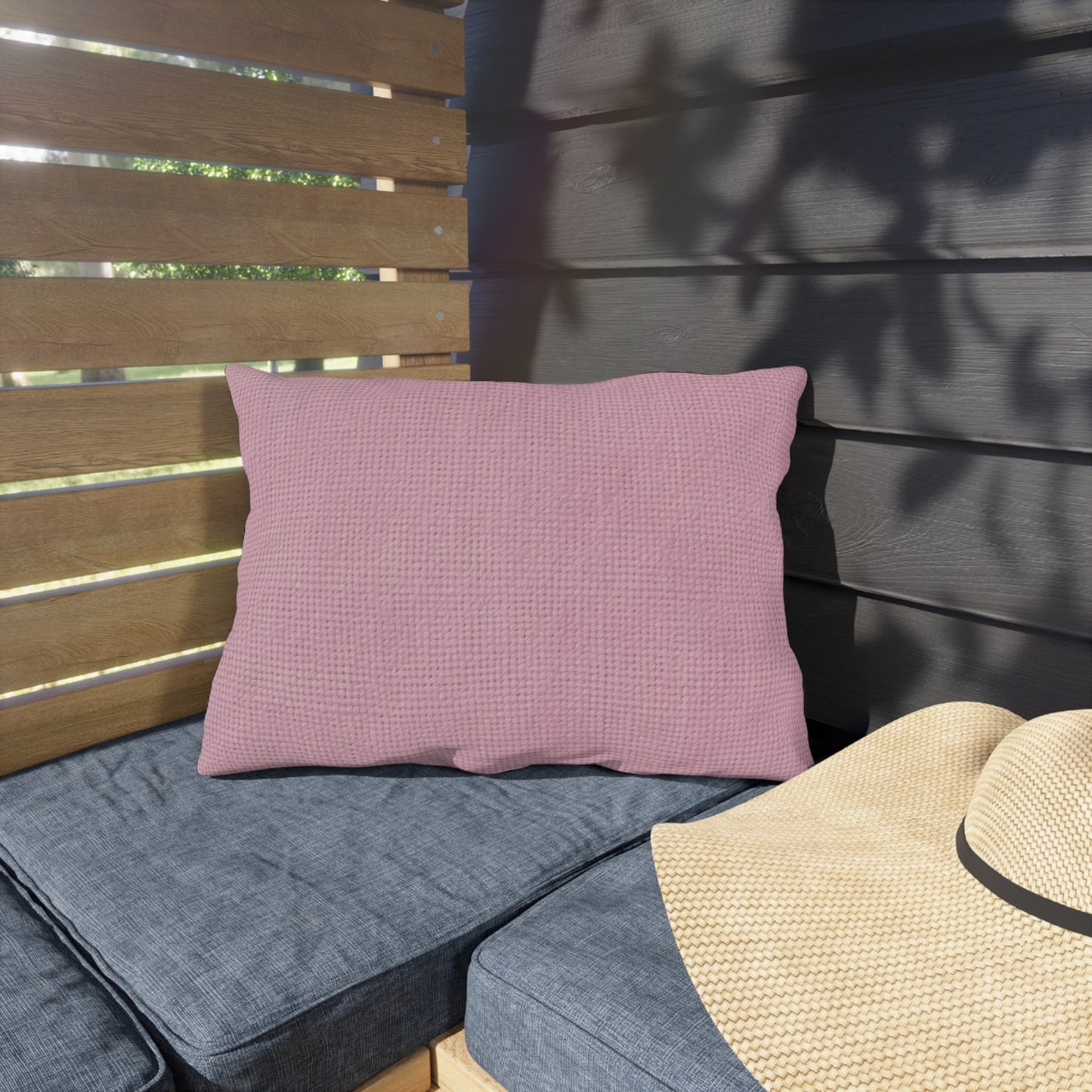 Blushing Garment Dye Pink: Denim-Inspired, Soft-Toned Fabric - Outdoor Pillows