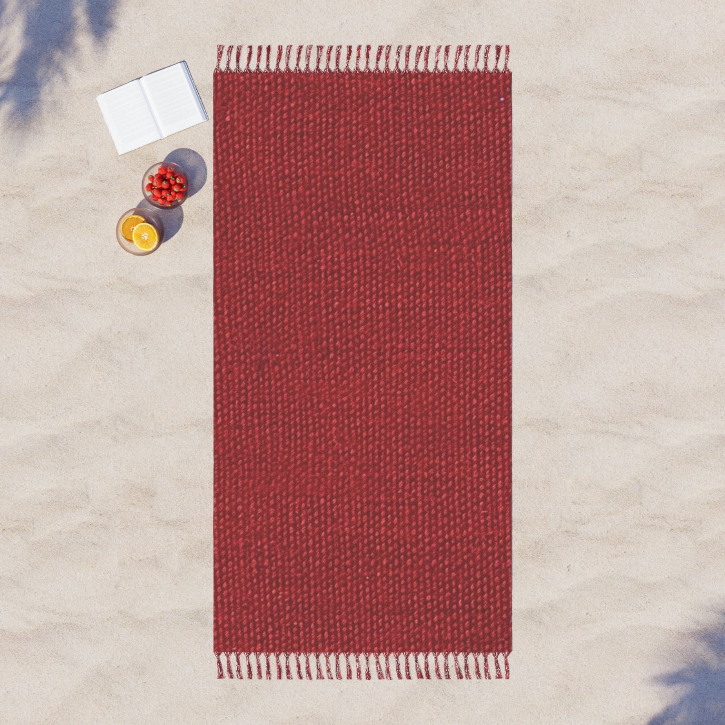 Bold Ruby Red: Denim-Inspired, Passionate Fabric Style - Boho Beach Cloth