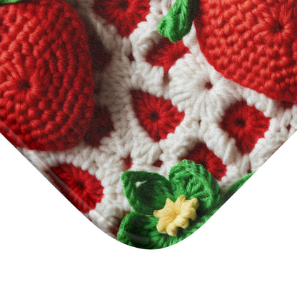 Patrón de Ganchillo Fresa - Amigurumi Fresas - Diseño de Frutas para Hogar y Regalos - Alfombra de Baño