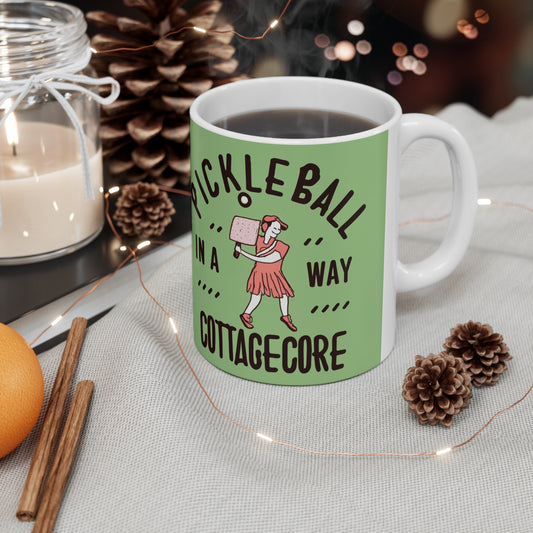 Pickleball Cottagecore - Gift For Her - Women Sport Classic - Ceramic Mug 11oz