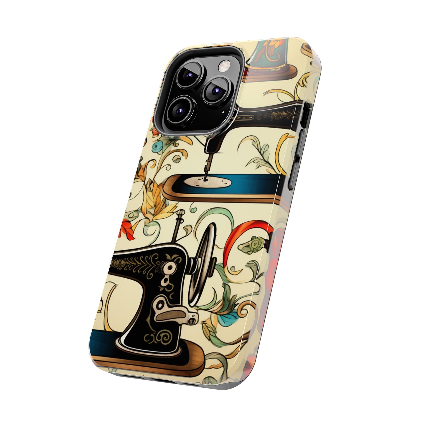 Classic Sewing Machines and Vibrant Thread Spools Pattern, Tailoring and Quilting - Tough Phone Cases