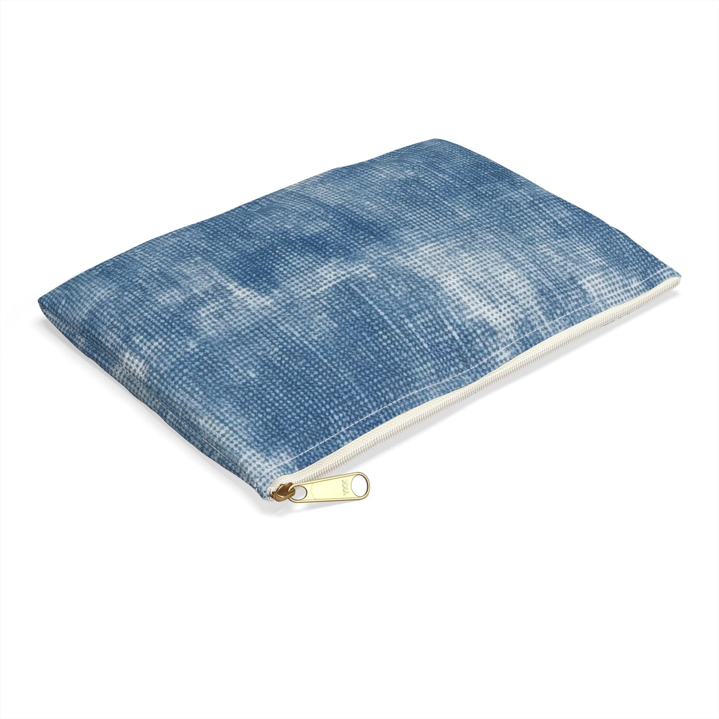 Faded Blue Washed-Out: Denim-Inspired, Style Fabric - Accessory Pouch