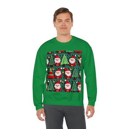 Santa Claus Crochet Pattern, Christmas Design, Festive Holiday Decor, Father Christmas Motif. Perfect for Yuletide Celebration - Unisex Heavy Blend™ Crewneck Sweatshirt