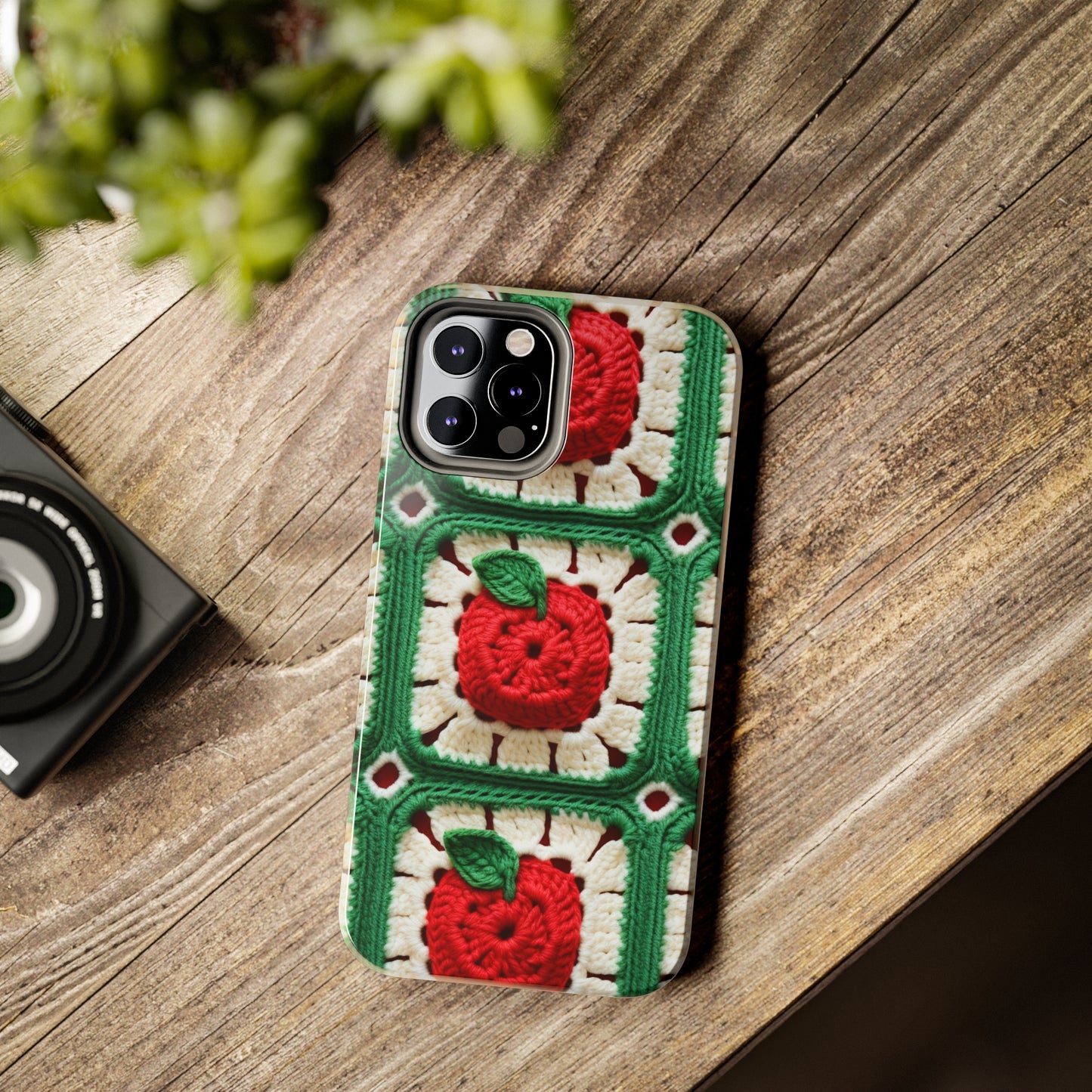 Apple Granny Square Crochet Pattern: Wild Fruit Tree, Delicious Red Design - Tough Phone Cases