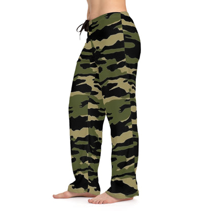 Tiger Stripe Camouflage: Military Style - Women's Pajama Pants (AOP)