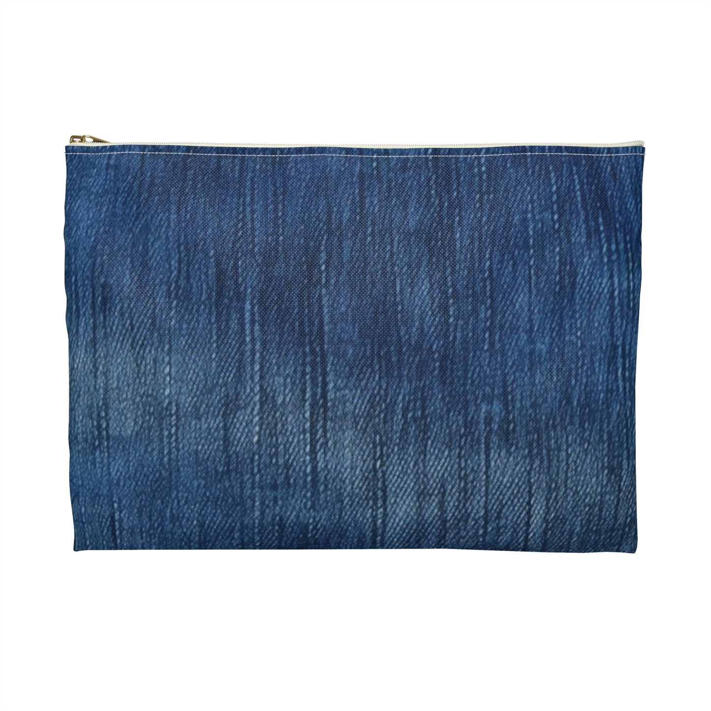 Indigo Splash: Washed Denim Reverie in Deep Blue - Accessory Pouch