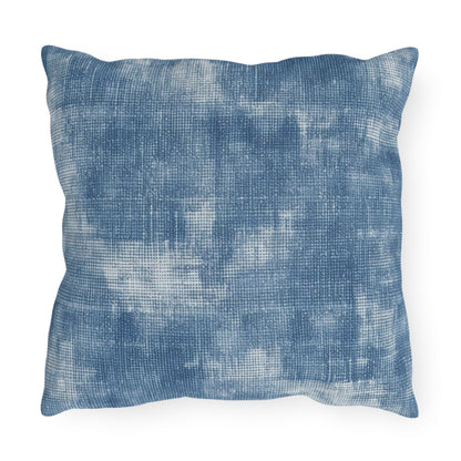 Azul descolorido descolorido: tela con estilo inspirada en la mezclilla - Almohadas para exteriores