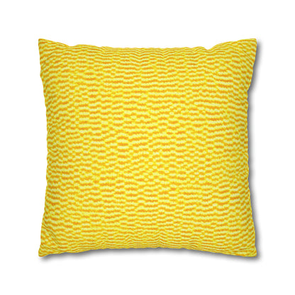 Sunshine Yellow Lemon: tela alegre e inspirada en la mezclilla - Funda de almohada cuadrada de poliéster hilado 