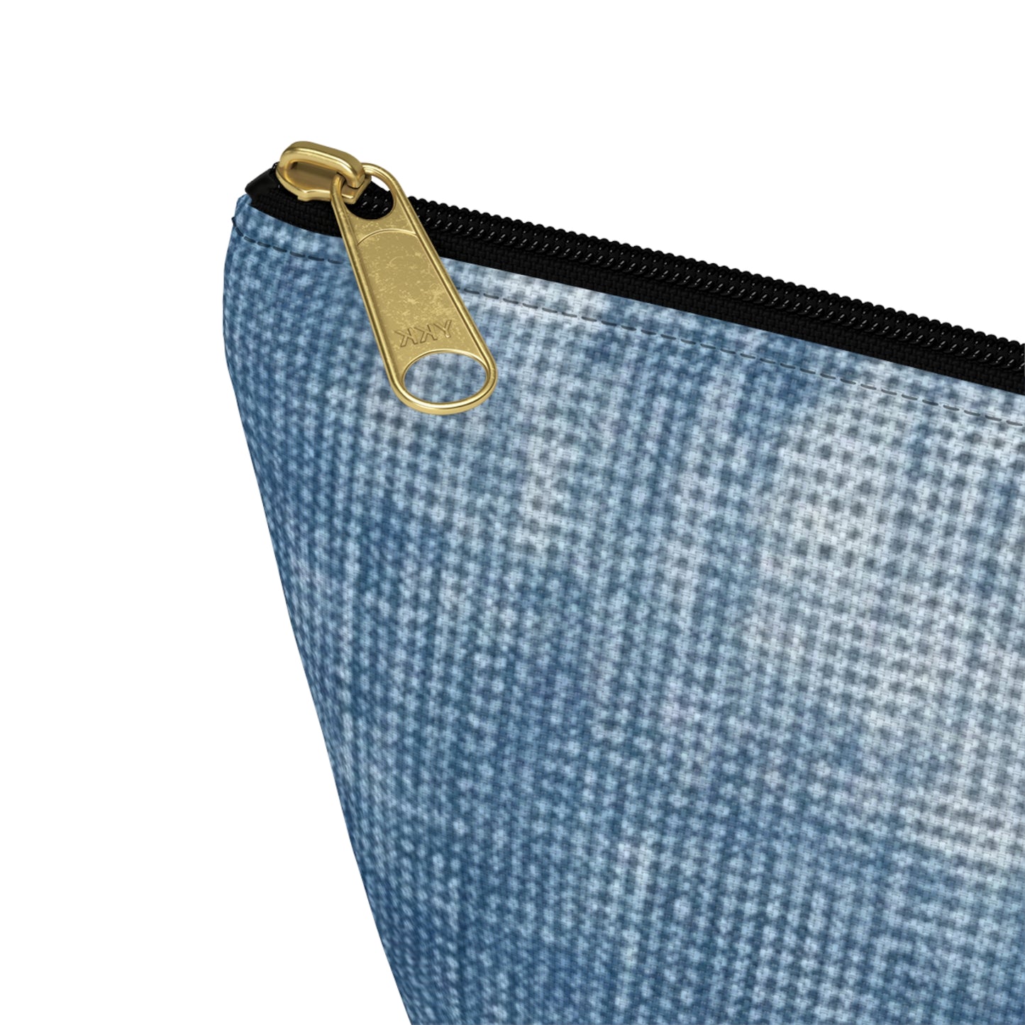 Faded Blue Washed-Out: Denim-Inspired, Style Fabric - Accessory Pouch w T-bottom