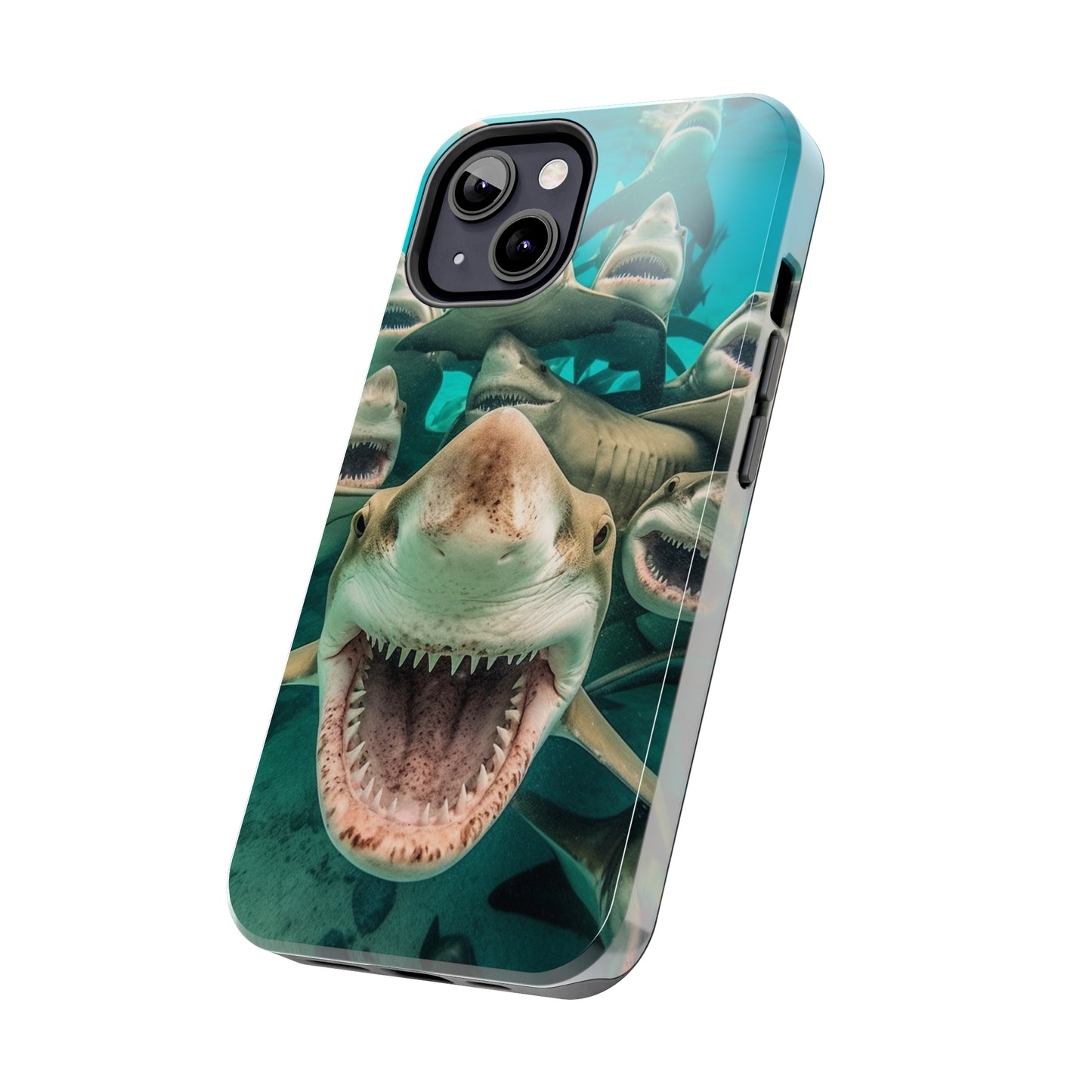 Laughing Lemon Sharks: Joyful Sea Jaws Ocean Deep - Tough Phone Cases