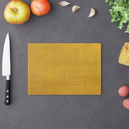 Radiant Sunny Yellow: Denim-Inspired Summer Fabric - Cutting Board