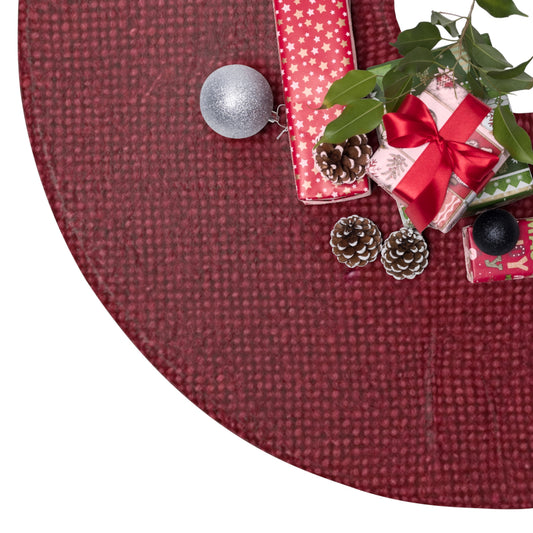 Seamless Texture - Maroon/Burgundy Denim-Inspired Fabric - Christmas Tree Skirts