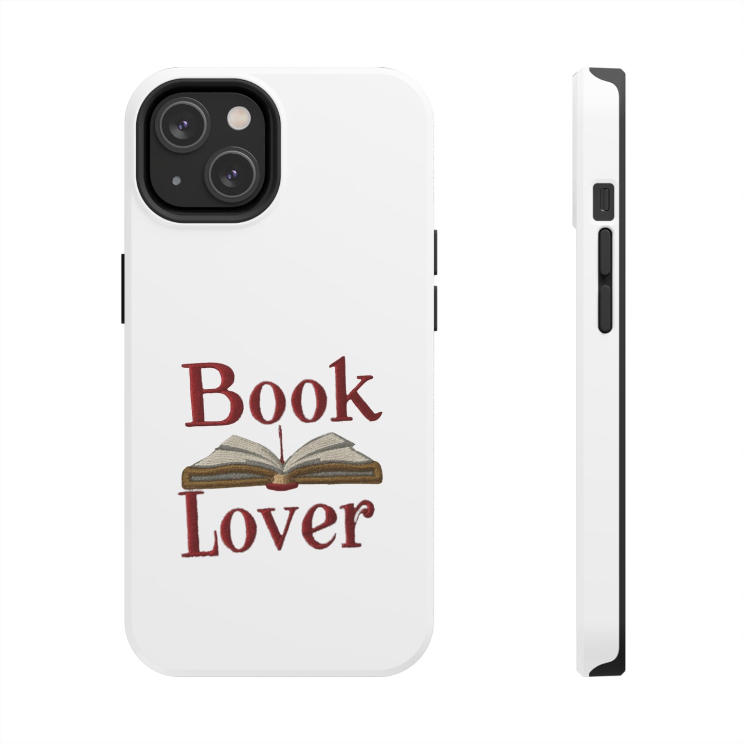 Open Book Embroidery Art: Book Lover Text for Avid Readers - Tough Phone Cases