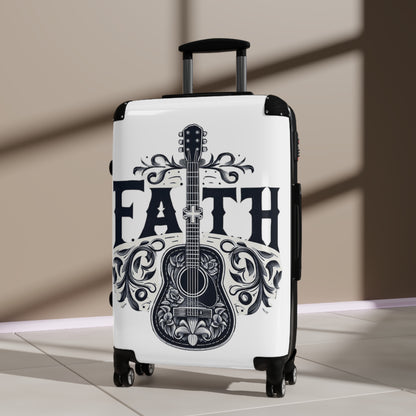 Guitar Cross Faith - Christian Gift, Love and Grace, Faithful, Jesus - Suitcase