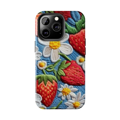 Orchard Berries: Juicy Sweetness from Nature's Garden - Fresh Strawberry Elegance - Tough Phone Cases