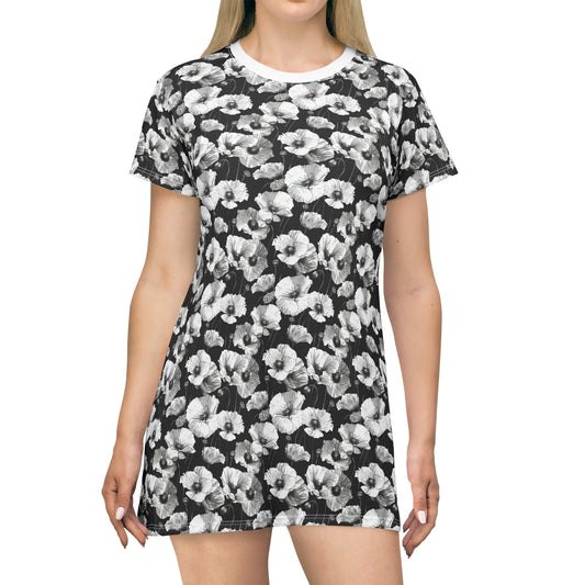 Neutral Poppy Midi Dress - T-Shirt Dress (AOP)