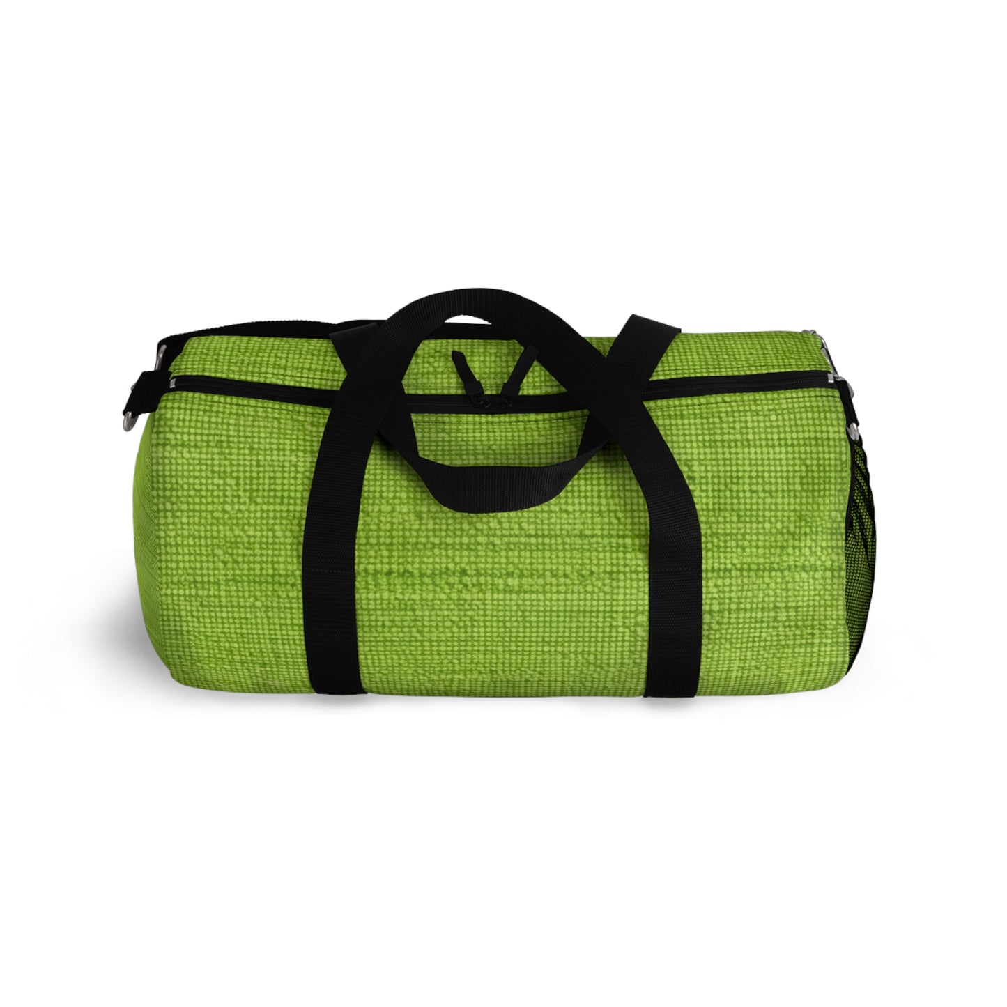 Lush Grass Neon Green: Denim-Inspired, Springtime Fabric Style - Duffel Bag