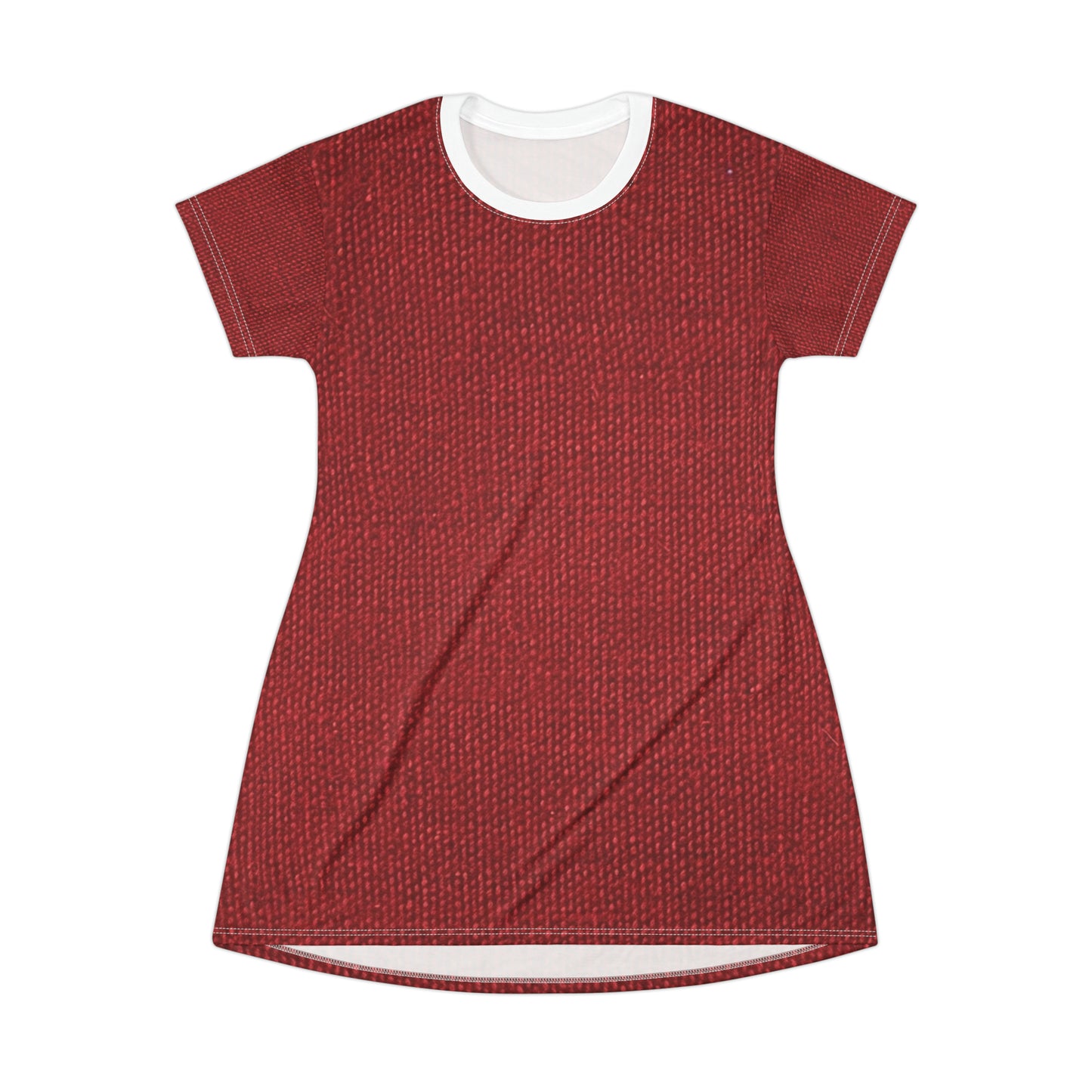 Bold Ruby Red: Denim-Inspired, Passionate Fabric Style - T-Shirt Dress (AOP)