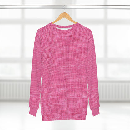 Doll-Like Pink Denim Designer Fabric Style - Unisex Sweatshirt (AOP)