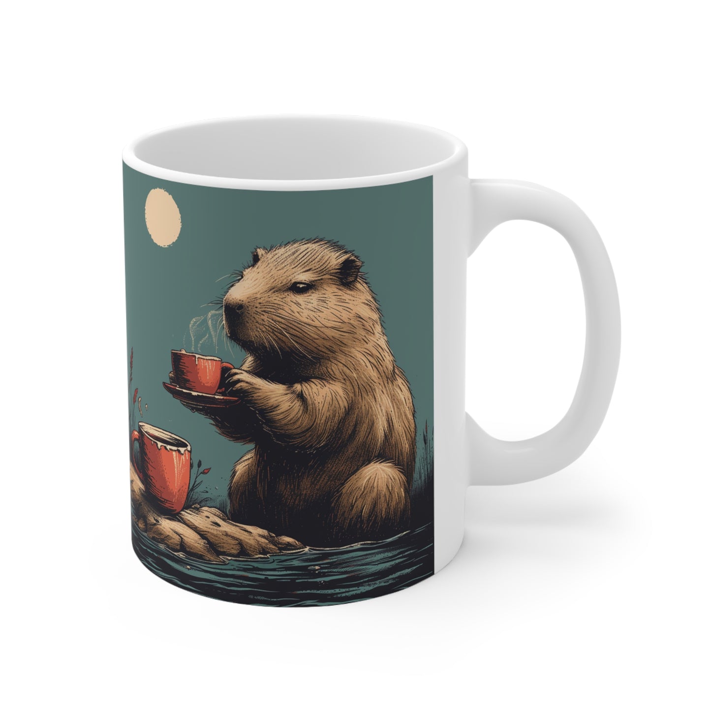 Capybara Coffee, Ceramic Mug 11oz