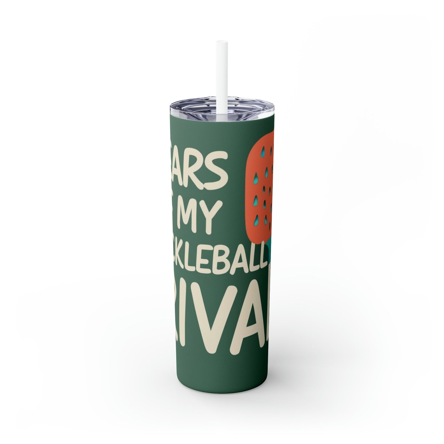 Pickleball Gift - Skinny Tumbler with Straw, 20oz