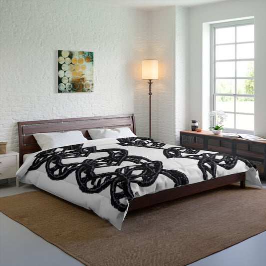 Black Chain Faux Embroidery - Comforter