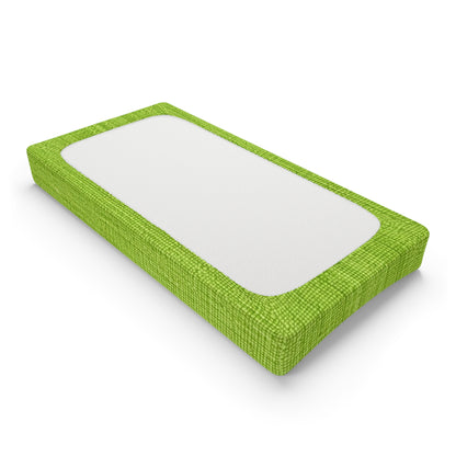 Lush Grass Neon Green: Denim-Inspired, Springtime Fabric Style - Baby Changing Pad Cover