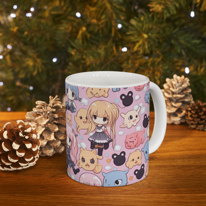 Kawaii Anime Girls: Cute and Adorable Manga Inspired Design - Ceramic Mug 11oz