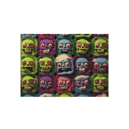 Zombie Crochet Halloween Spooky Holiday Festive Horror Living Dead - Outdoor Rug