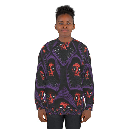 Grim Reaper Crochet Halloween Fright Scare Ghoul Fantasy Horror - Sudadera unisex (AOP)