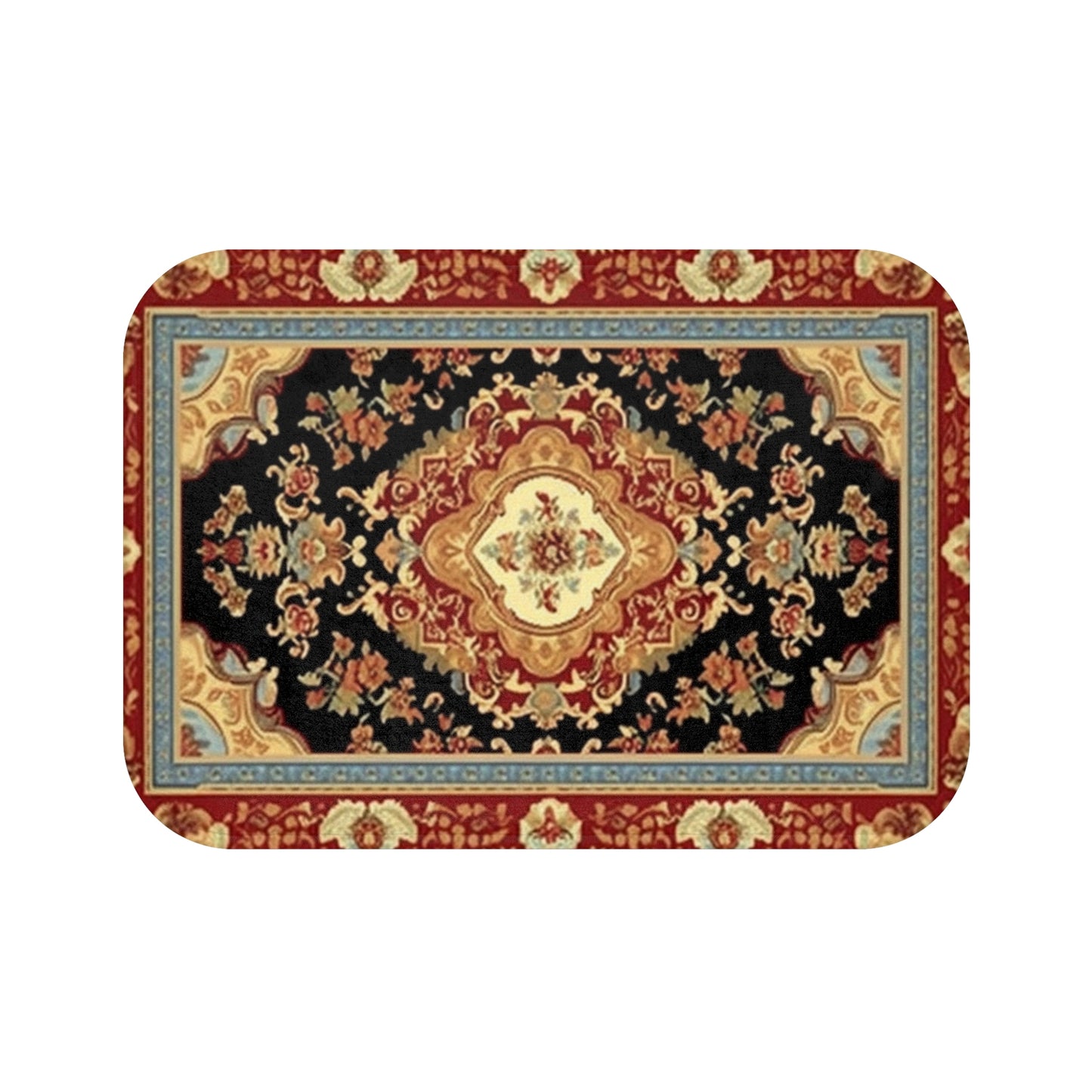 Elegante alfombra de baño de inspiración oriental: alfombra de baño lujosa y absorbente con respaldo antideslizante