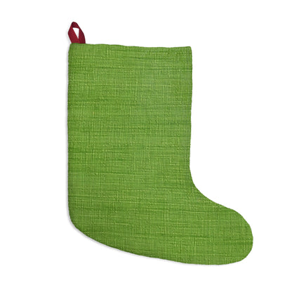 Olive Green Denim-Style: Seamless, Textured Fabric - Christmas Stockings