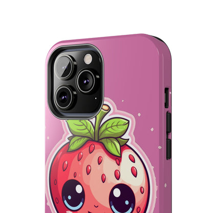 Kawaii Strawberry Adventure - Anime Classic Traditional Japanese Fruit - Otaku Artwork - Tough Phone Cases