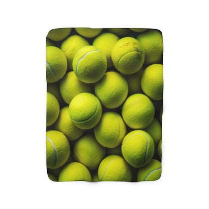 Tennis Ball Sport: Athlete Court Action, Rally & Serve - Sherpa Fleece Blanket