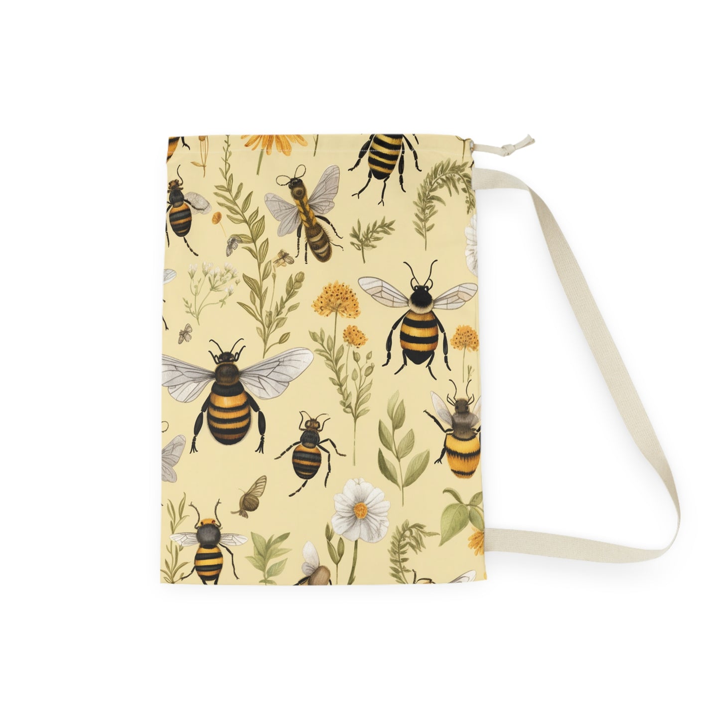 Whimsical Bees & Honeycombs Nature-Friendly Pattern Design Laundry Bag